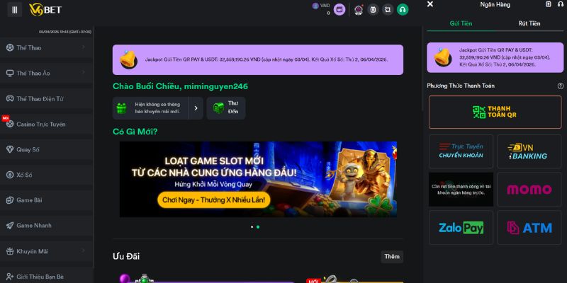 Đa dạng các phương thức nạp tiền để chơi game bài đổi thưởng tại V9Bet